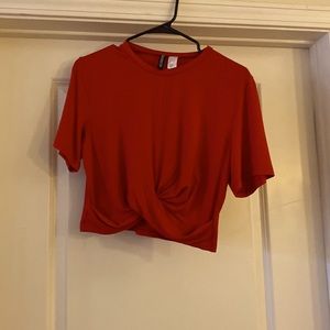 Womens Red H&M Crop Top